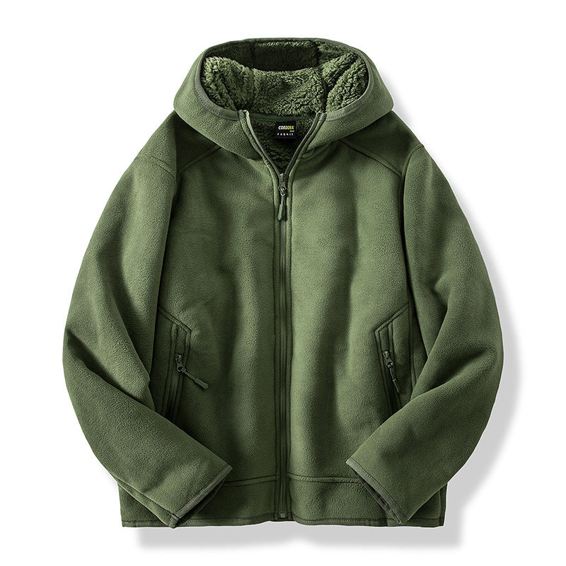 New Men's Autumn And Winter Polar Fleece Jacket Warm Jacket Cotton-padded Coat