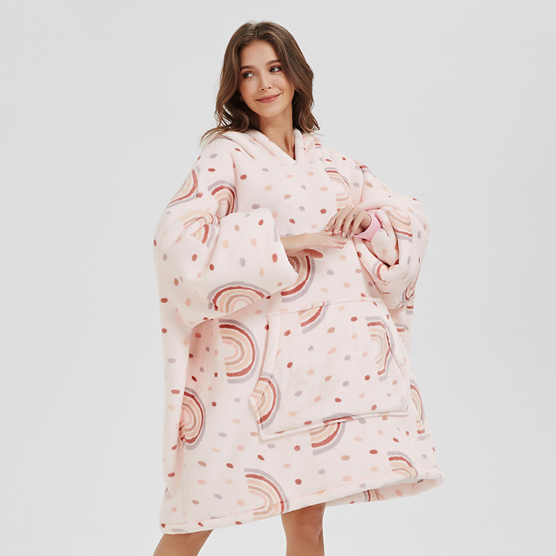 Cute Print Hoodies Sweater Winter Thickened Plush Fleece