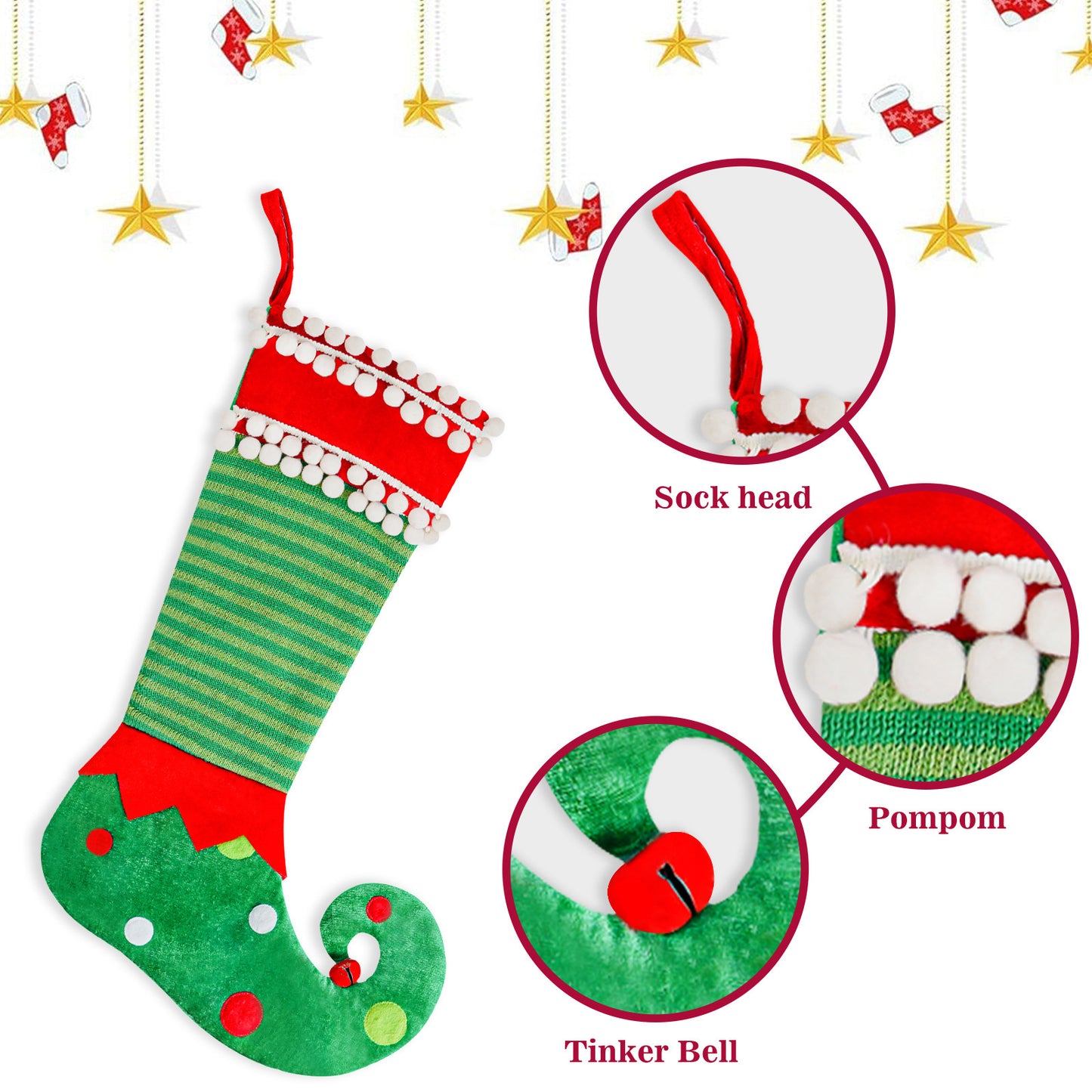 Fashion Simple Christmas Stockings Christmas Elf Decoration