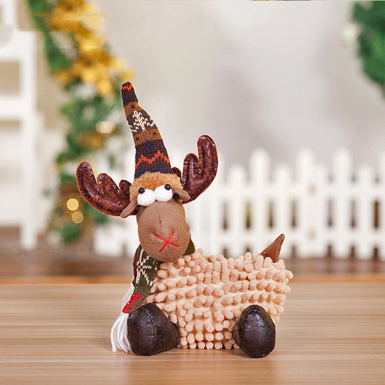 Christmas Elk Standing Christmas Tree Snowman Doll Ornament