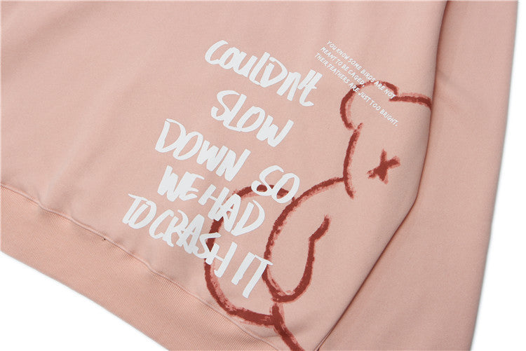 Bear Print Hooded Sweatshirt Men