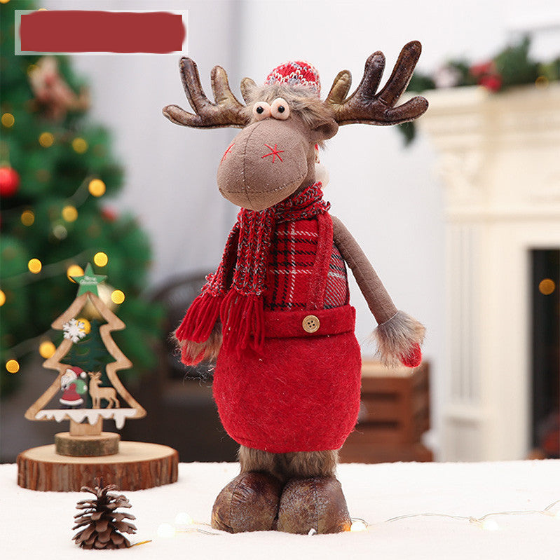 Christmas Elk Standing Christmas Tree Snowman Doll Ornament