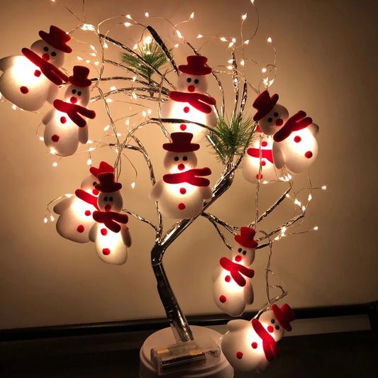 10LED Snowman String Lights Christmas Tree Ornaments