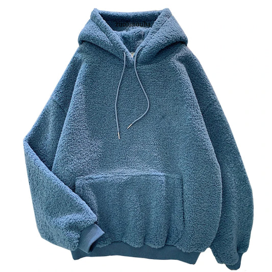 Thick Warm Coat Velvet Cashmere Hoody Sweatshirt