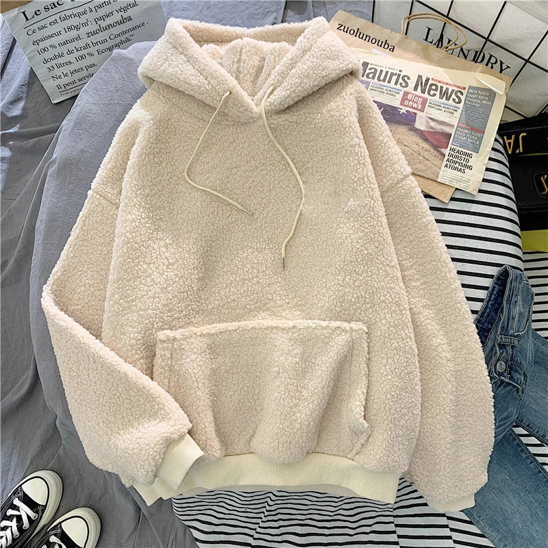 Thick Warm Coat Velvet Cashmere Hoody Sweatshirt