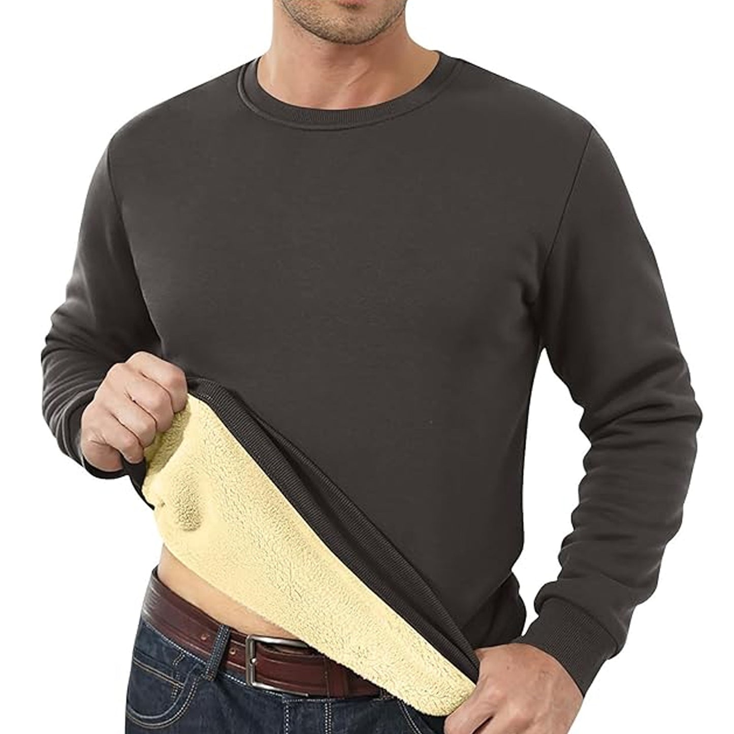 Men's Fleece Lined Padded Warm Keeping Loose Pullover Cashmere Hoodie