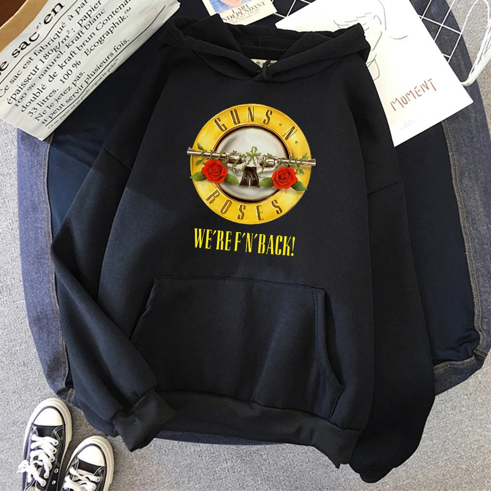 Guns N' Roses We'Re Back Retro Street Style Hoodie Breathable Pullover