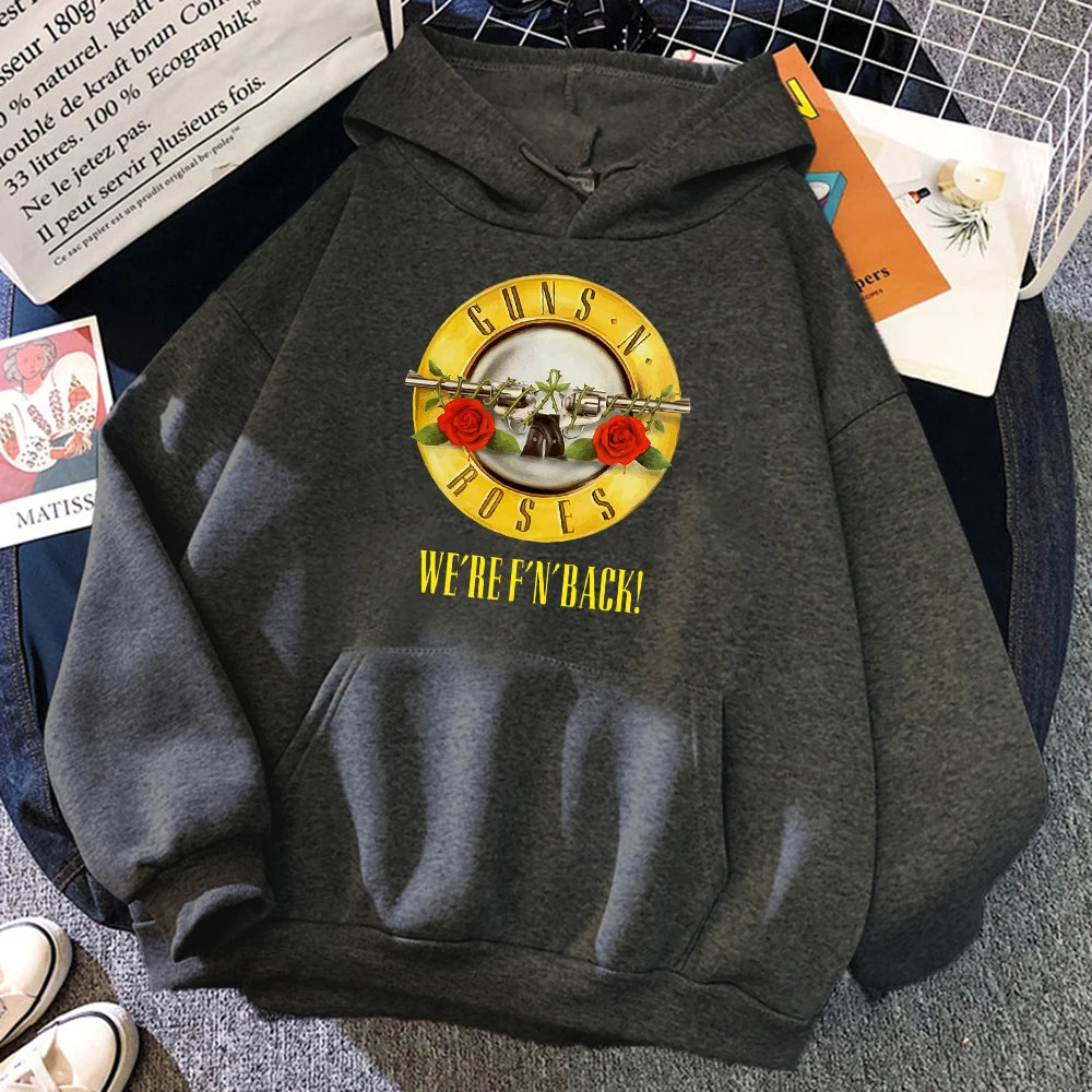 Guns N' Roses We'Re Back Retro Street Style Hoodie Breathable Pullover