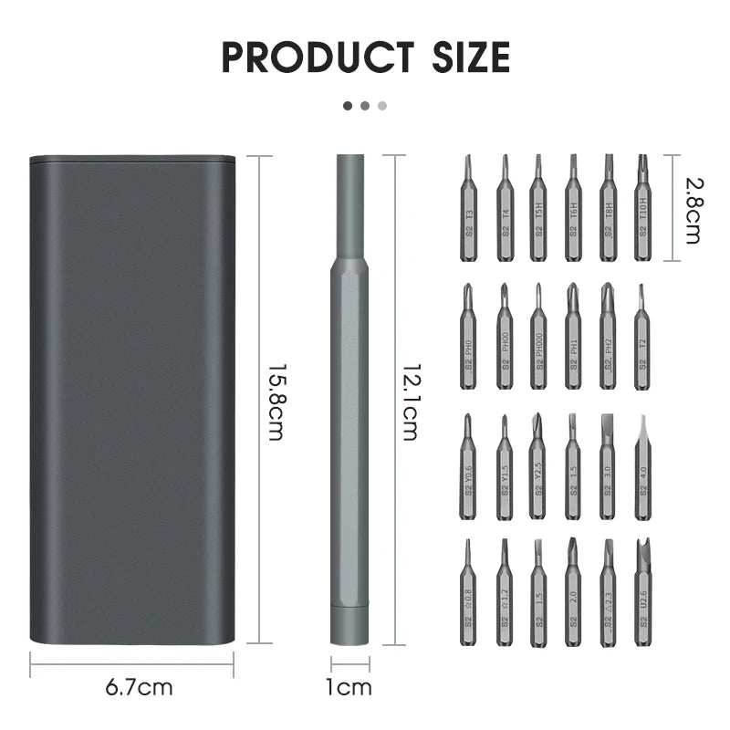 26 in 1 Precision Screwdriver Set Magnetic Screwdriver Bits Multifunctional Tool