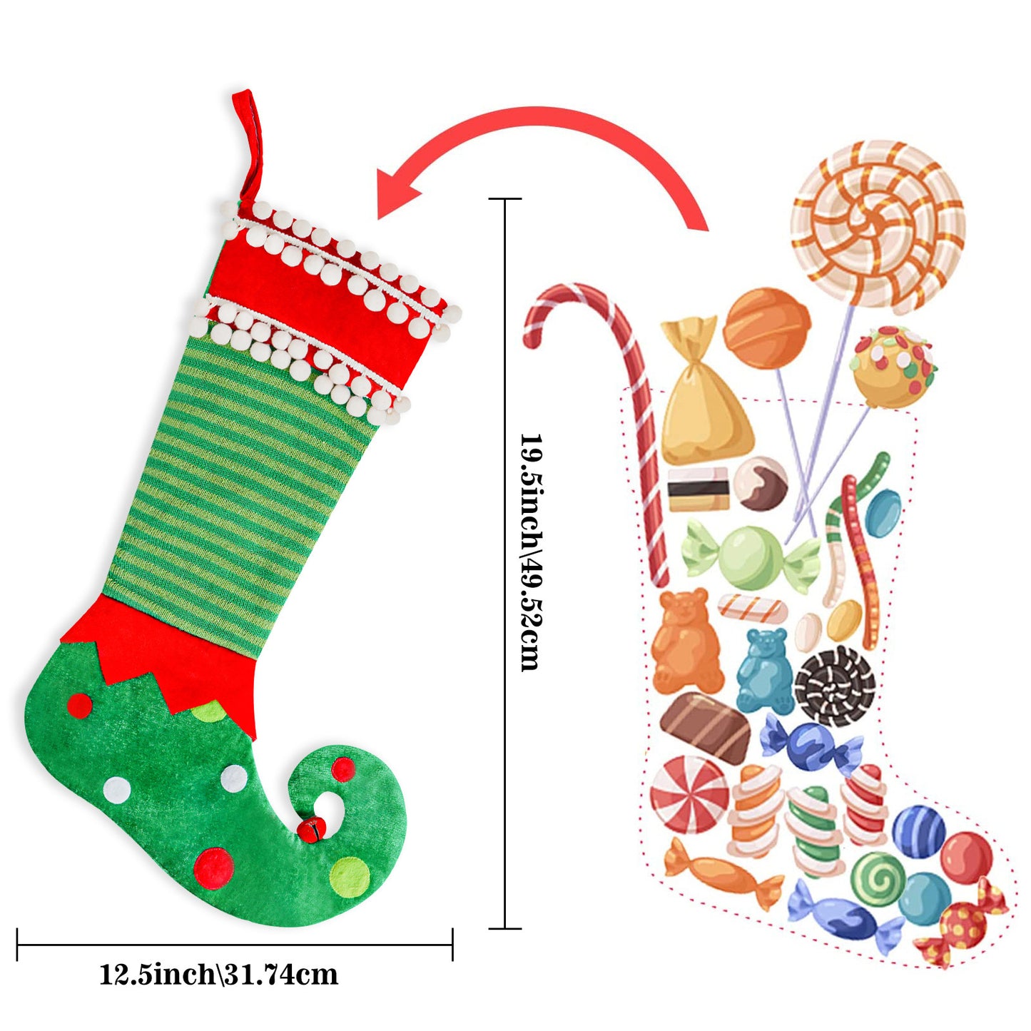 Fashion Simple Christmas Stockings Christmas Elf Decoration