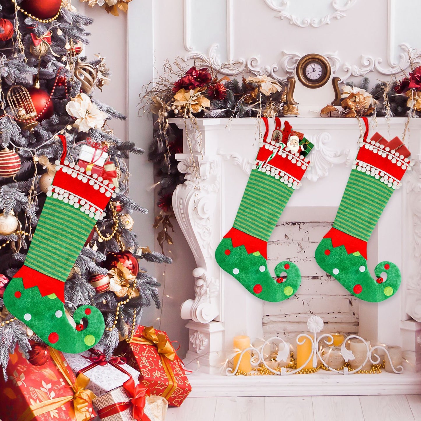 Fashion Simple Christmas Stockings Christmas Elf Decoration