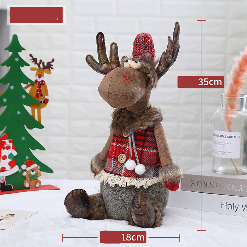 Christmas Elk Standing Christmas Tree Snowman Doll Ornament