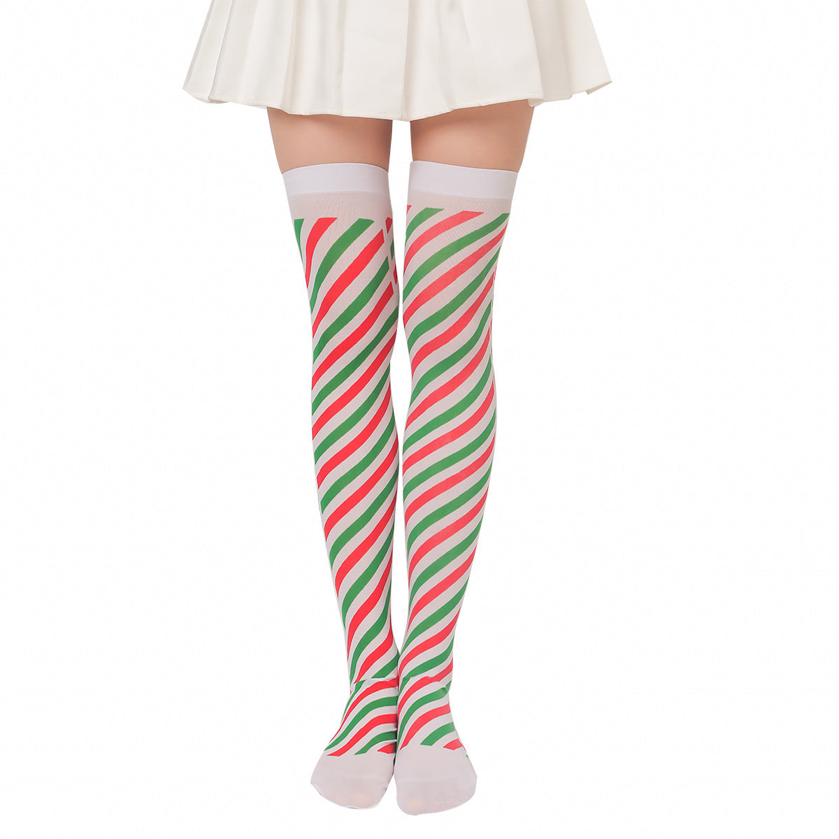 Christmas Plush Doll Knee Socks Bow Stockings