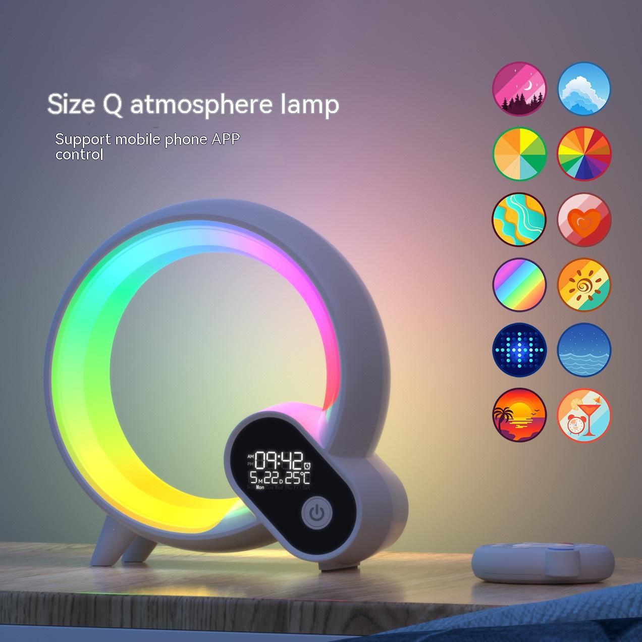 Creative Q Light Sunrise Digital Display Alarm Clock Bluetooth Audio Atmosphere Light